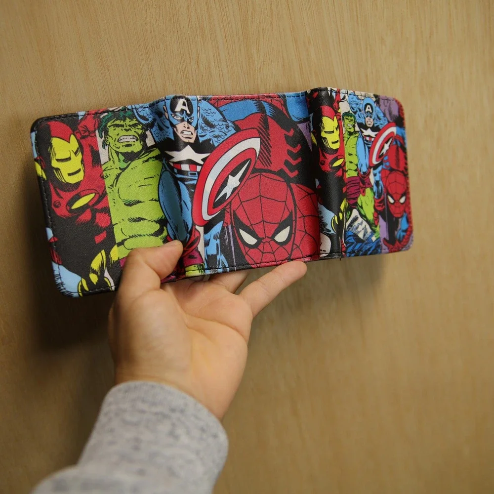 Marvel Comics Avengers Trifold Wallet Spider-Man Iron Man Hulk Captain America